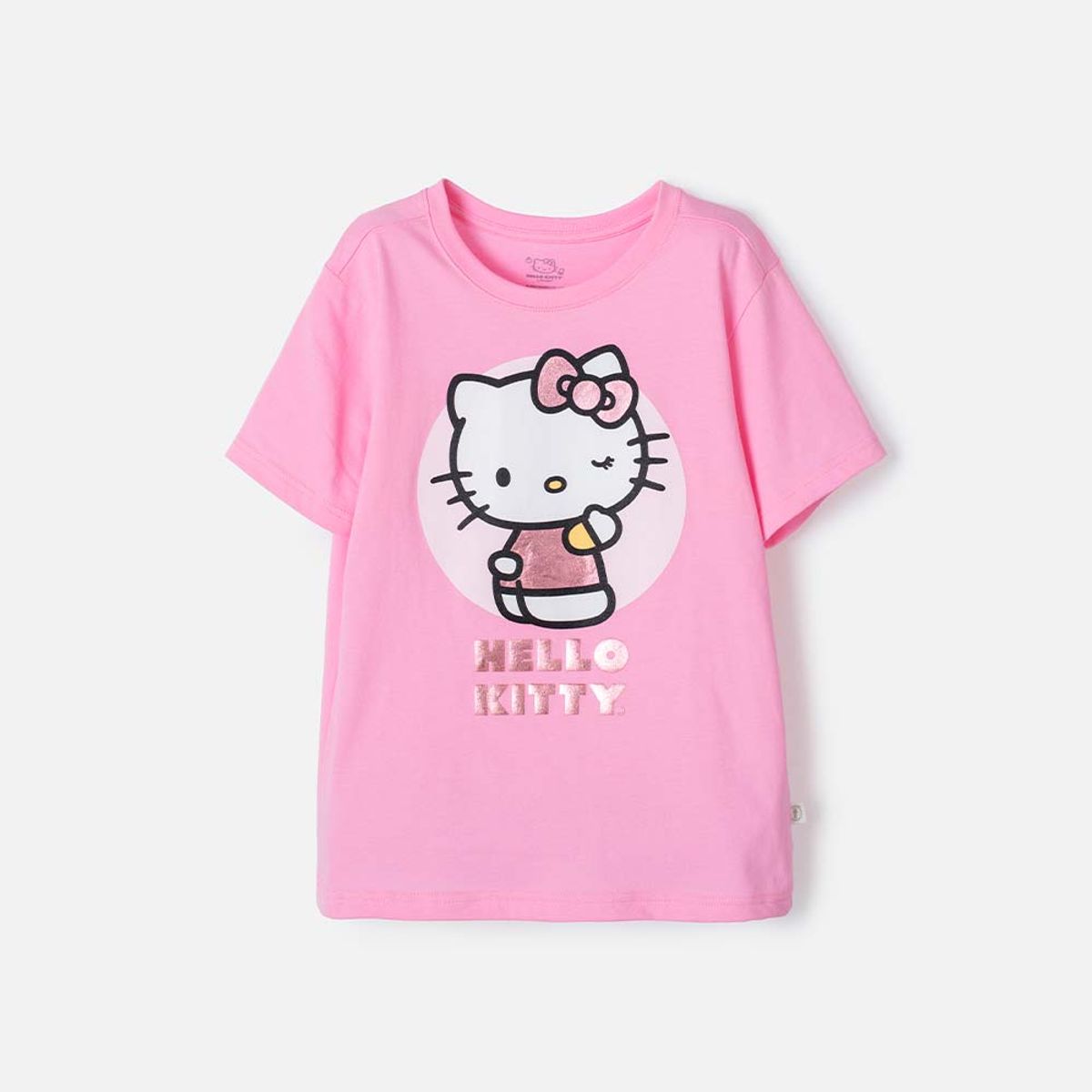 HELLO KITTY - Camiseta de Hello Kitty manga corta rosado para niña