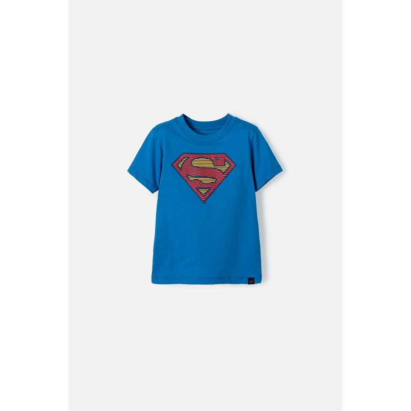 DC COMICS - Camiseta de Superman manga corta azul rey para niño 2T a 5T