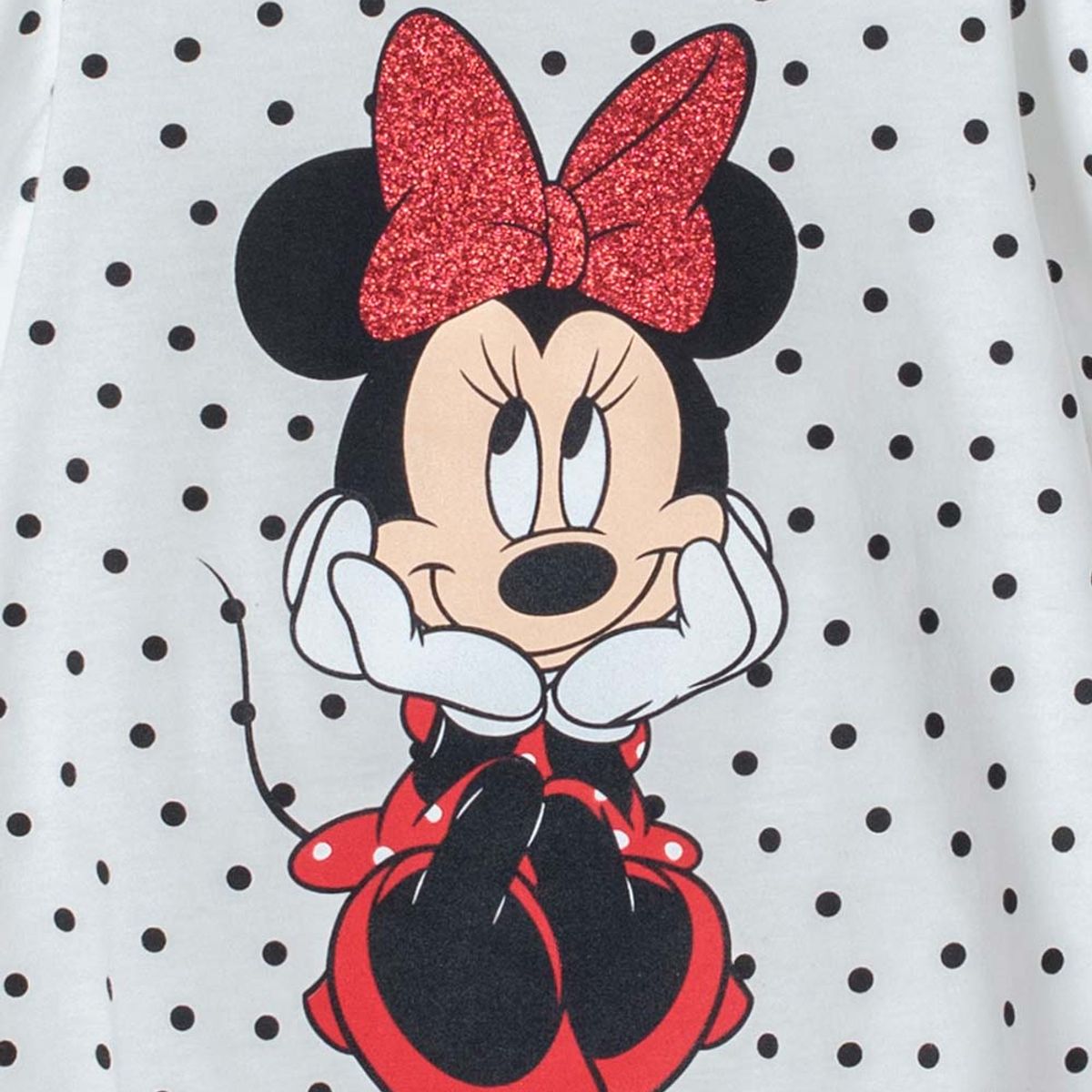 DISNEY - Camiseta Minnie Mouse marfil manga larga para niña 2T a 5T