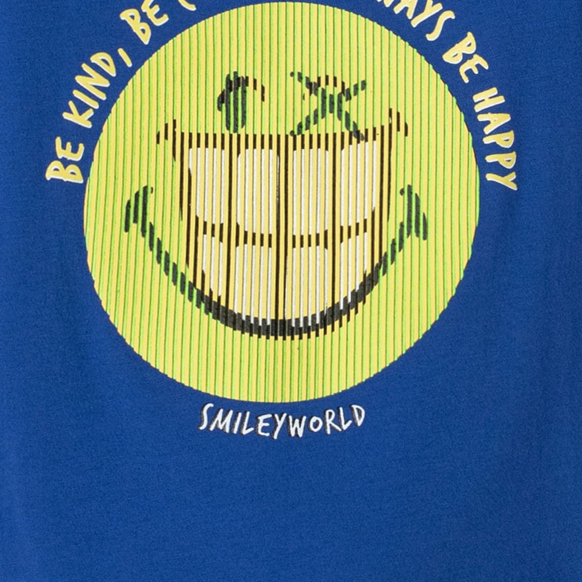 SMILEY - Camiseta de Smiley azul eléctrico manga corta para niño 2T a 5T