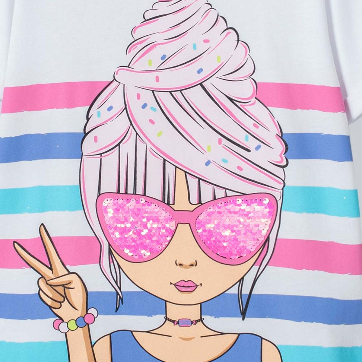 MIC - Camiseta Mic blanca manga corta para niña