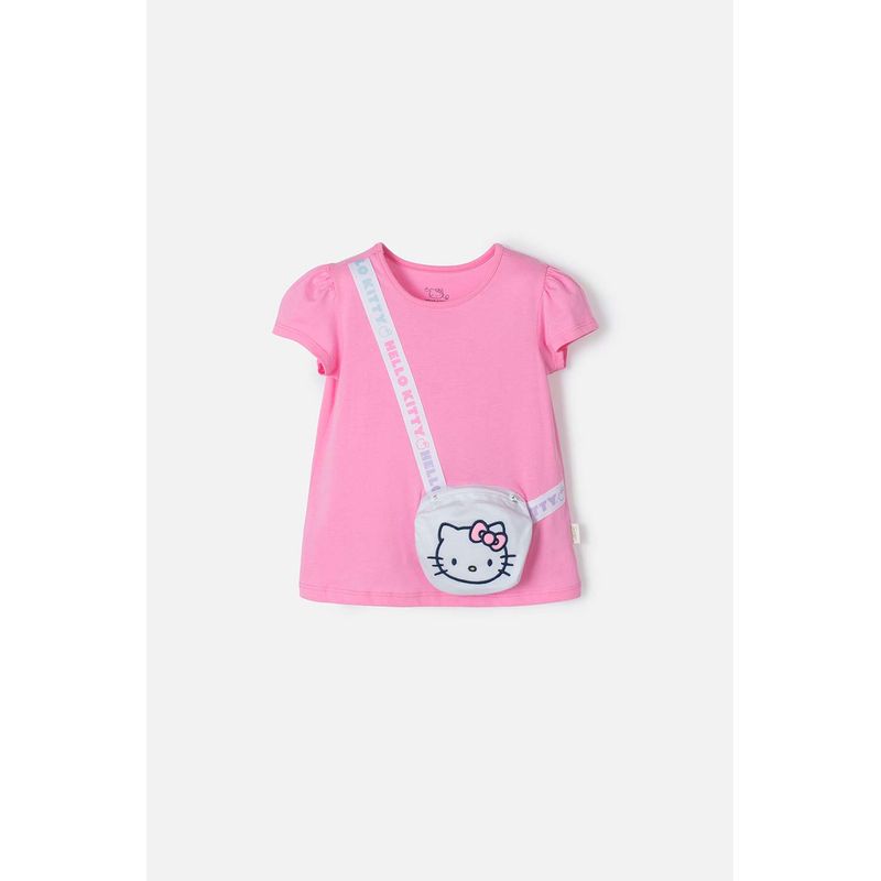 SANRIO - Camiseta de Hello Kitty manga corta rosado para niña 2T a 5T