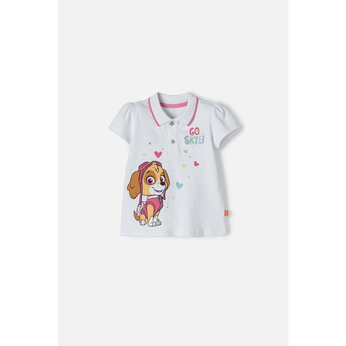 NICKELODEON - Camiseta de Paw Patrol blanca tipo polo para niña 2T a 5T