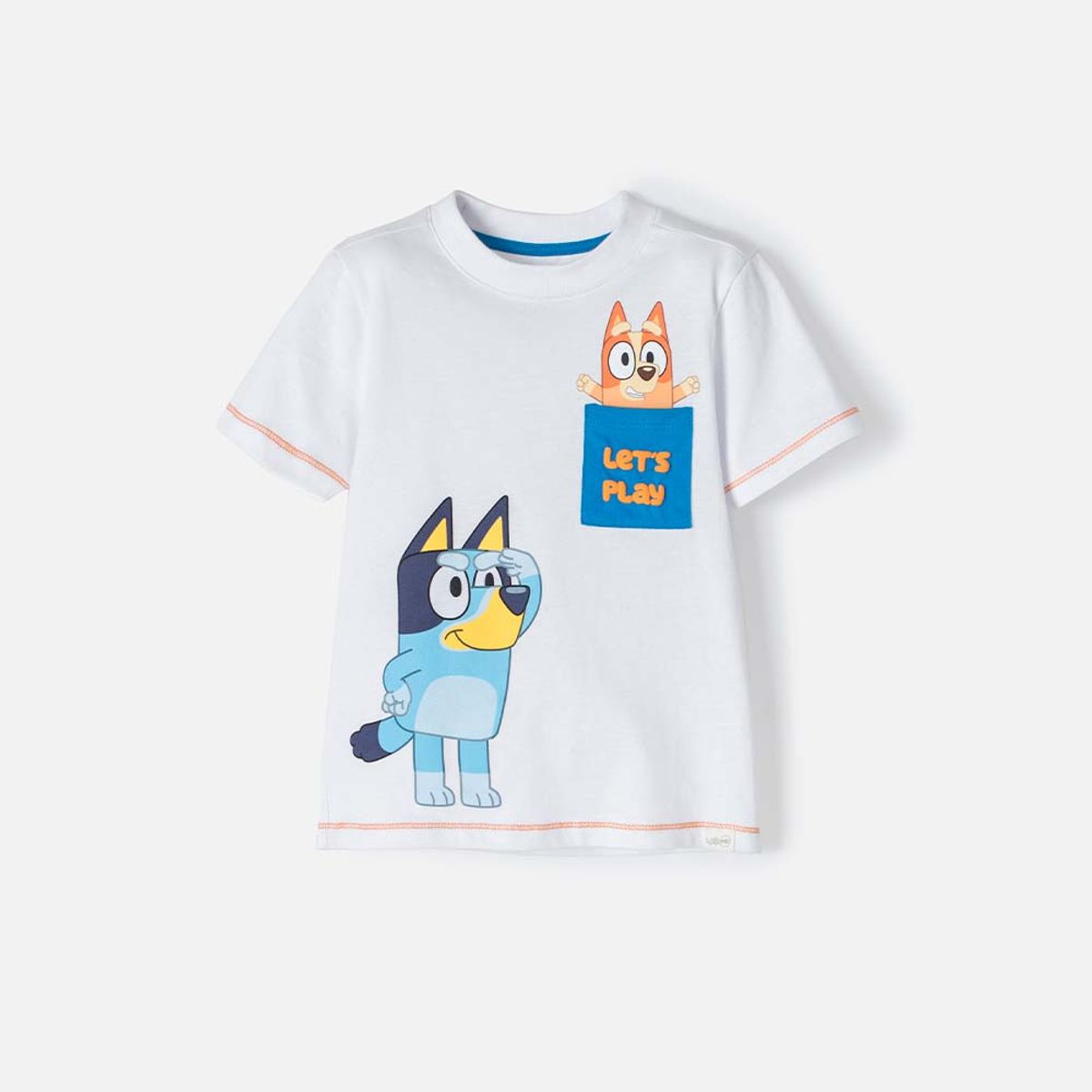 BLUEY - Camiseta de Bluey blanca manga corta para niño 2T a 5T