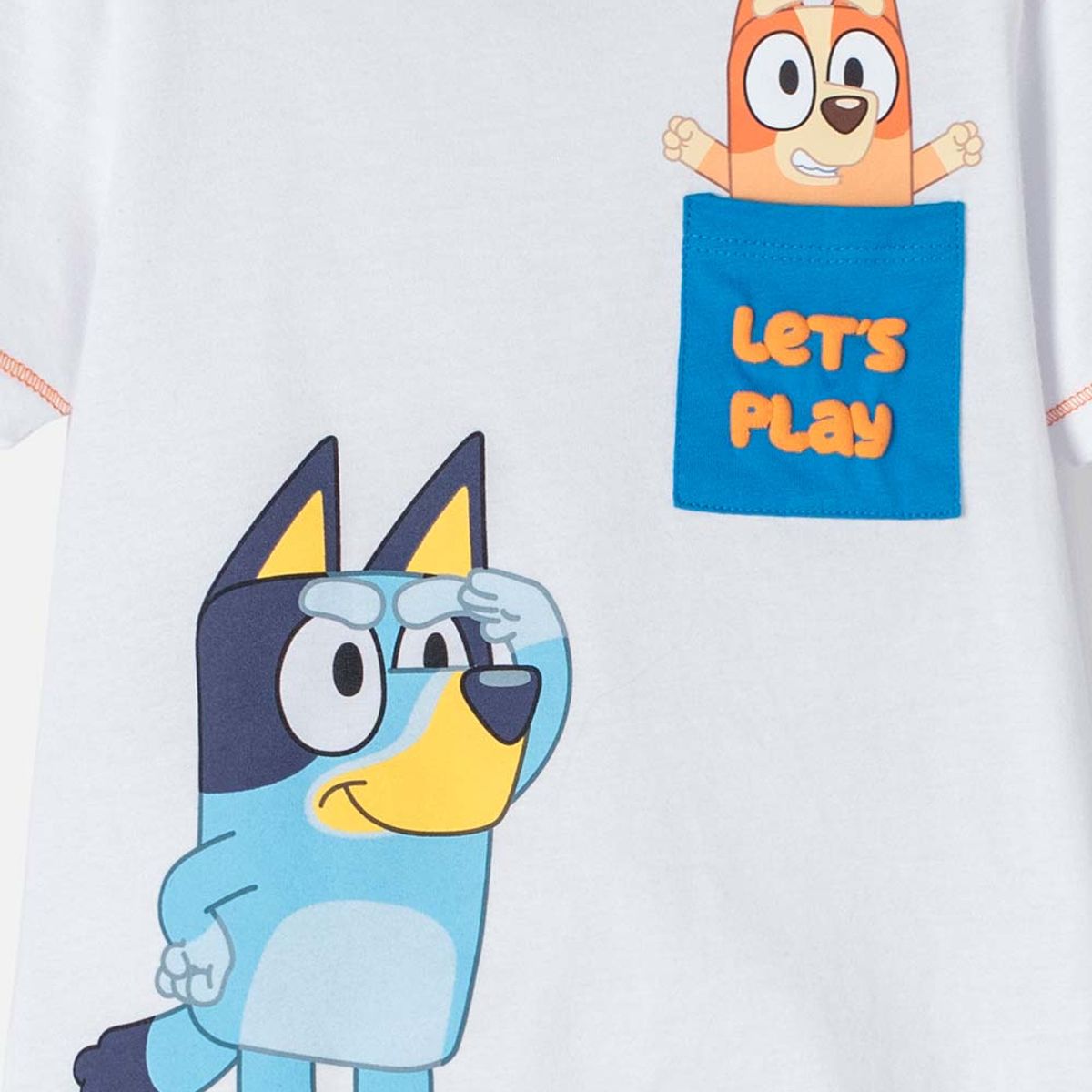 BLUEY - Camiseta de Bluey blanca manga corta para niño 2T a 5T