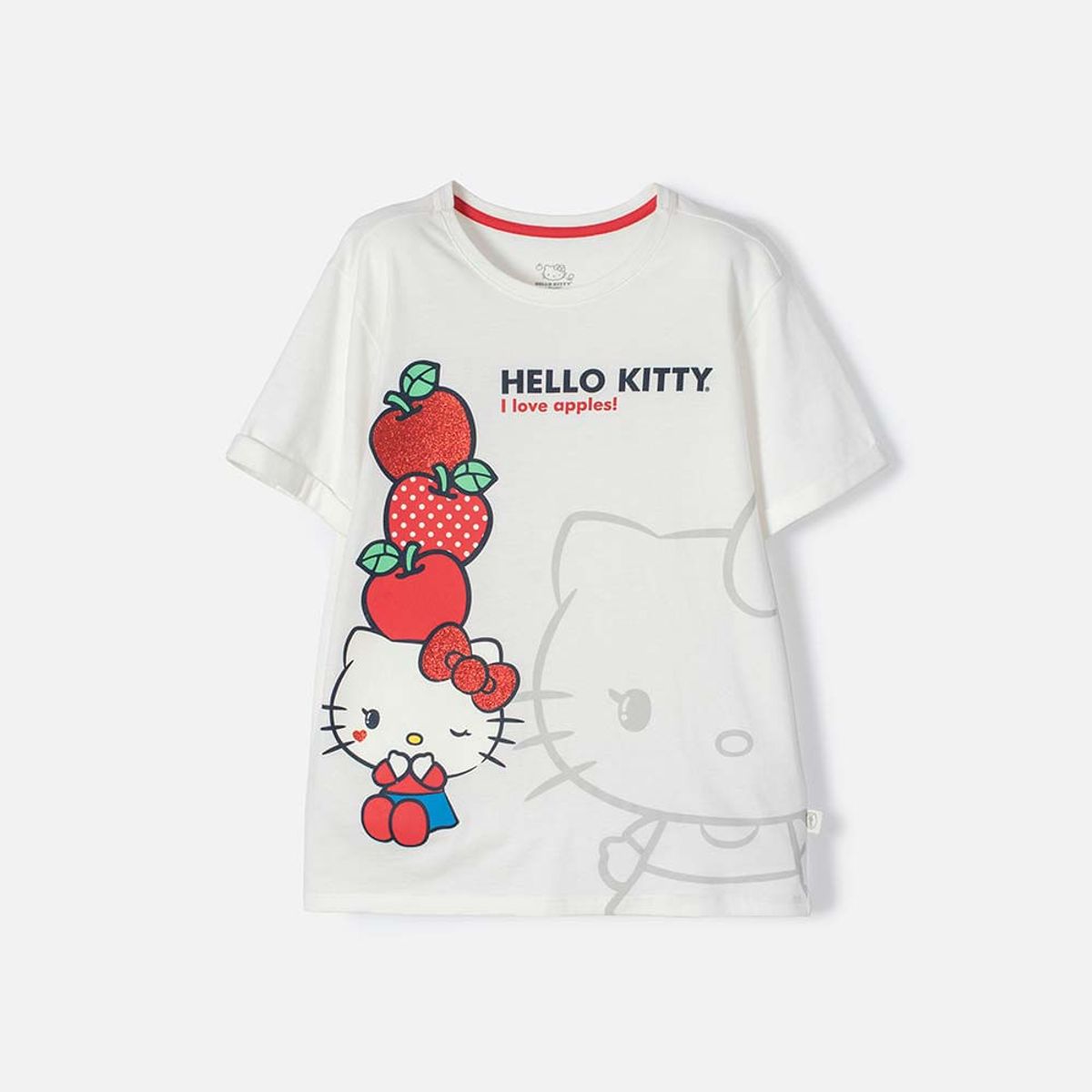 HELLO KITTY - Camiseta de Hello Kitty manga corta marfil para niña