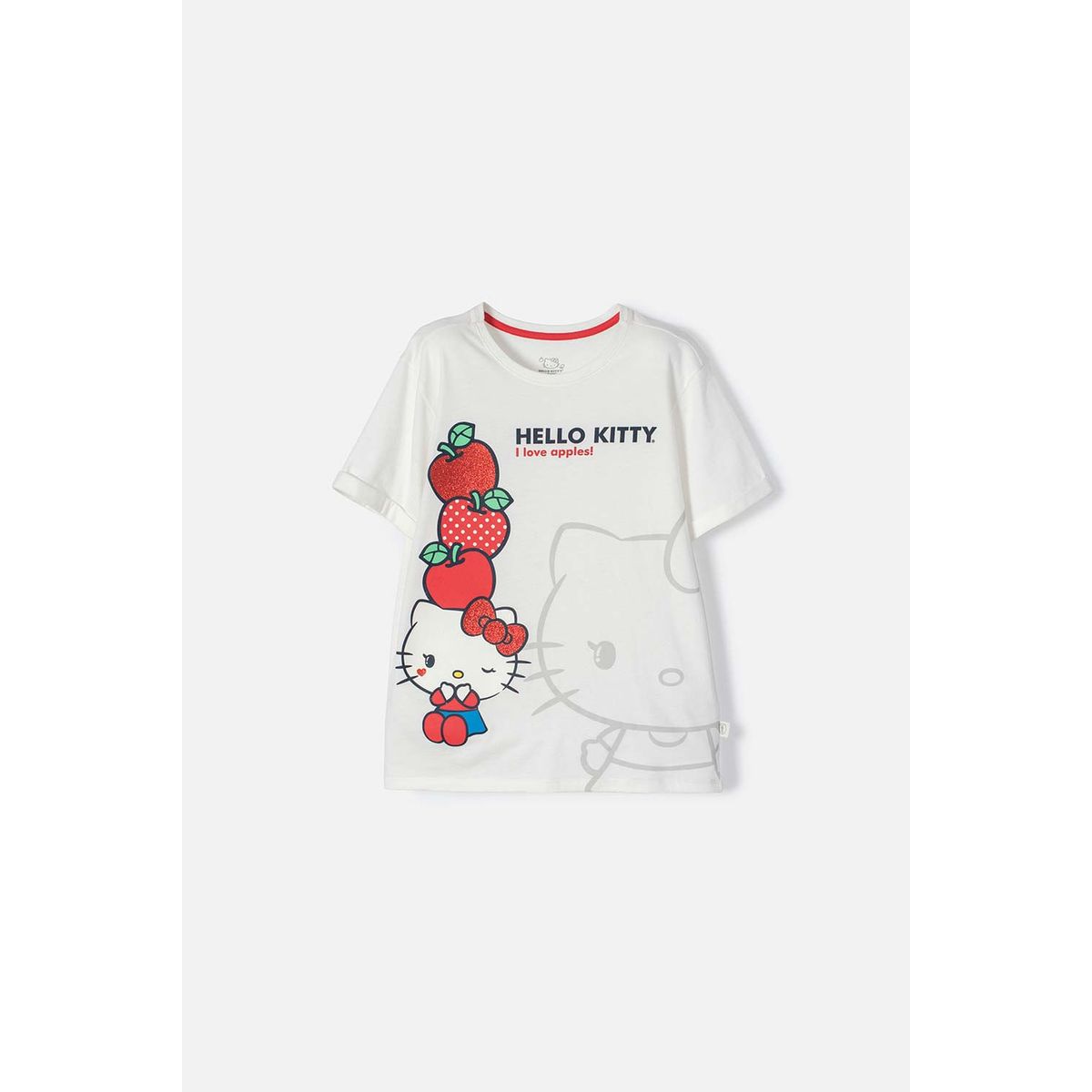 HELLO KITTY - Camiseta de Hello Kitty manga corta marfil para niña