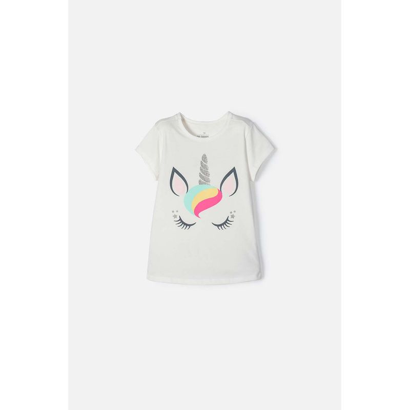 MIC - Camiseta Mic manga corta marfil para niña