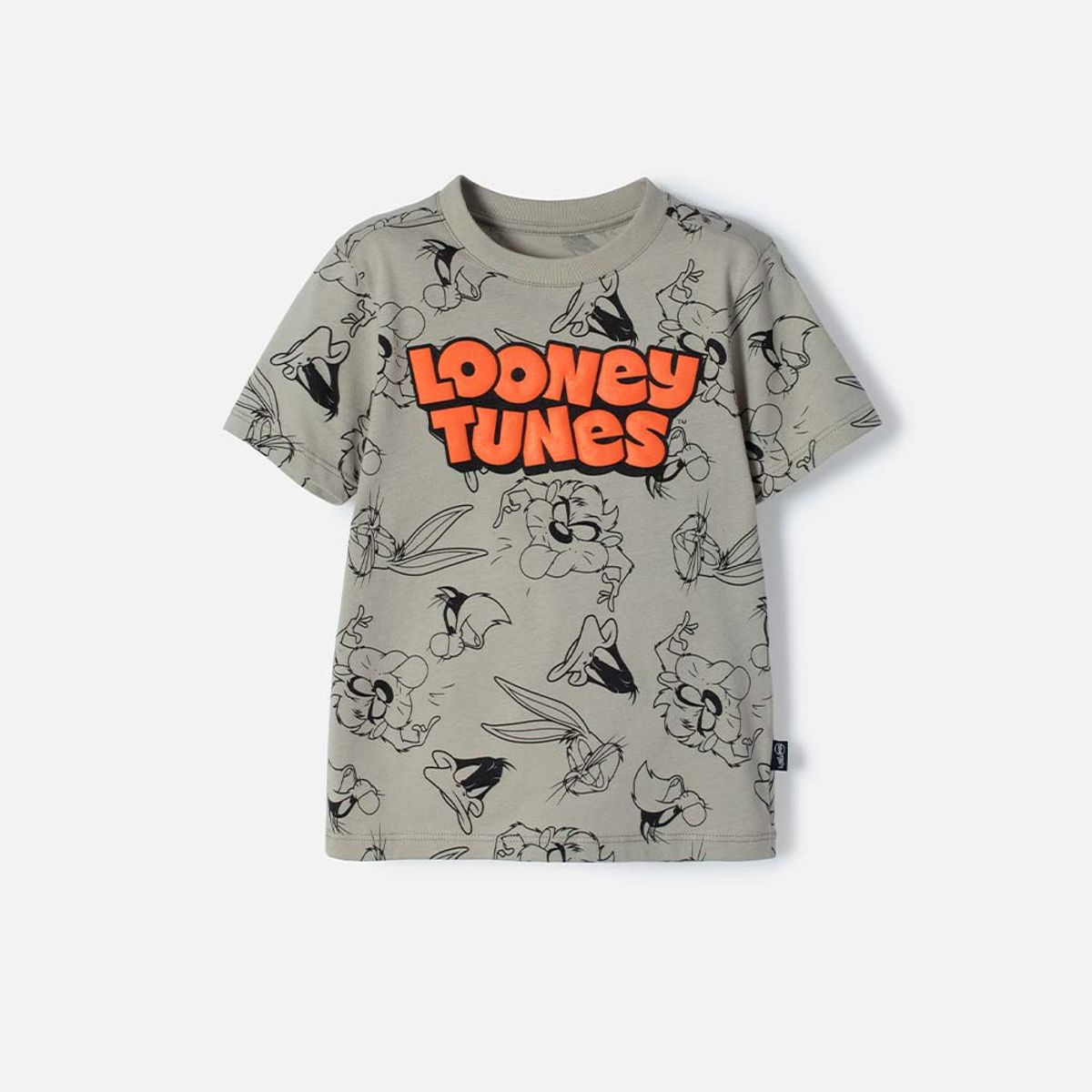 WARNER BROS - Camiseta de los Looney Tunes verde manga corta para niño 2T a 5T