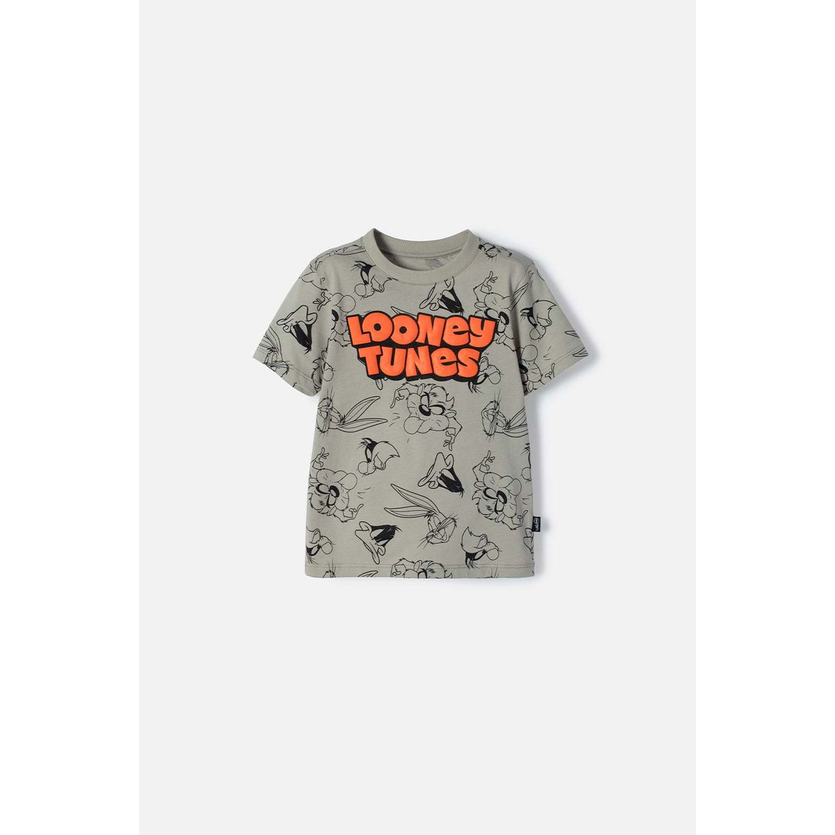WARNER BROS - Camiseta de los Looney Tunes verde manga corta para niño 2T a 5T