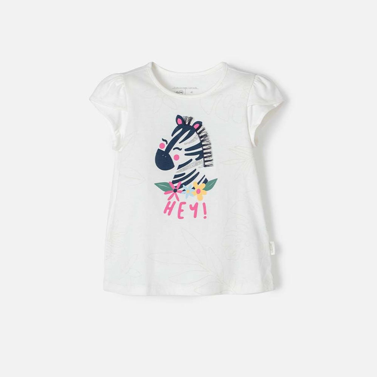 LITTLEMIC - Camiseta de Littlemic manga corta marfil para niña 2T a 5T