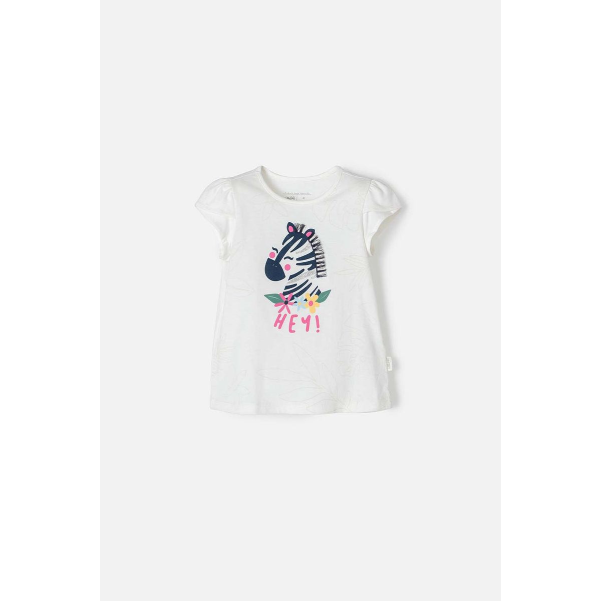 LITTLEMIC - Camiseta de Littlemic manga corta marfil para niña 2T a 5T