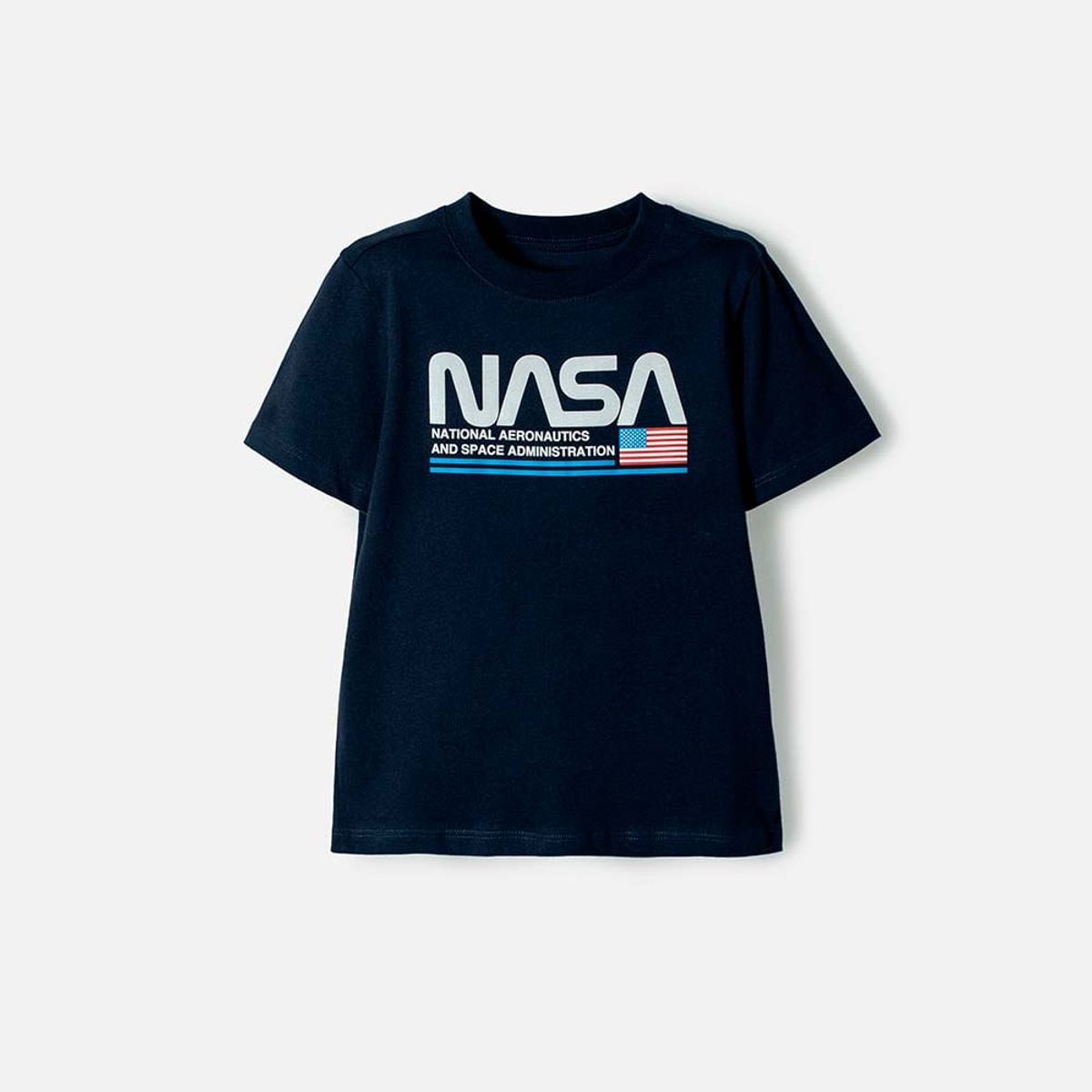 NASA - Camiseta Nasa manga corta azul oscuro para niño 2T a 5T