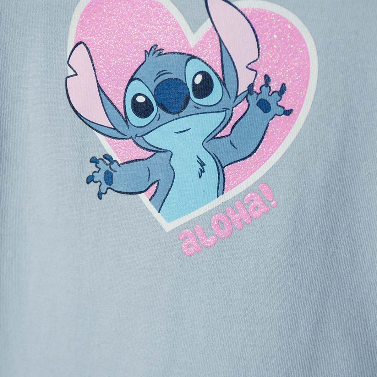 DISNEY - Camiseta de Stitch azul manga larga para niña 2T a 5T