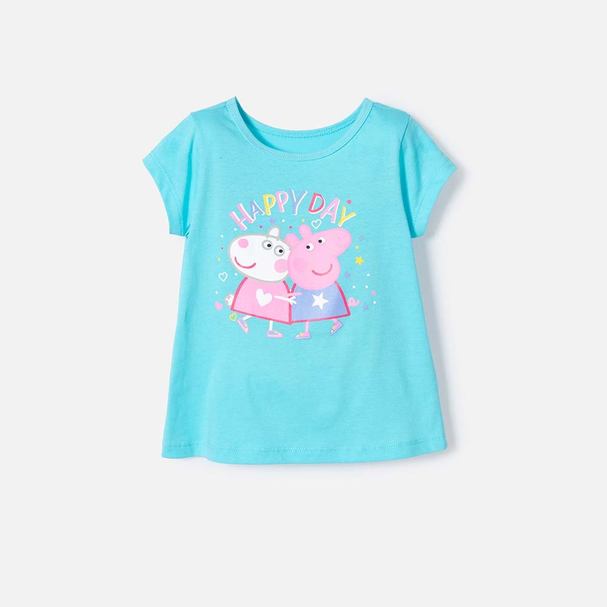 HASBRO - Camiseta de Peppa Pig manga corta azul para niña 2T a 5T