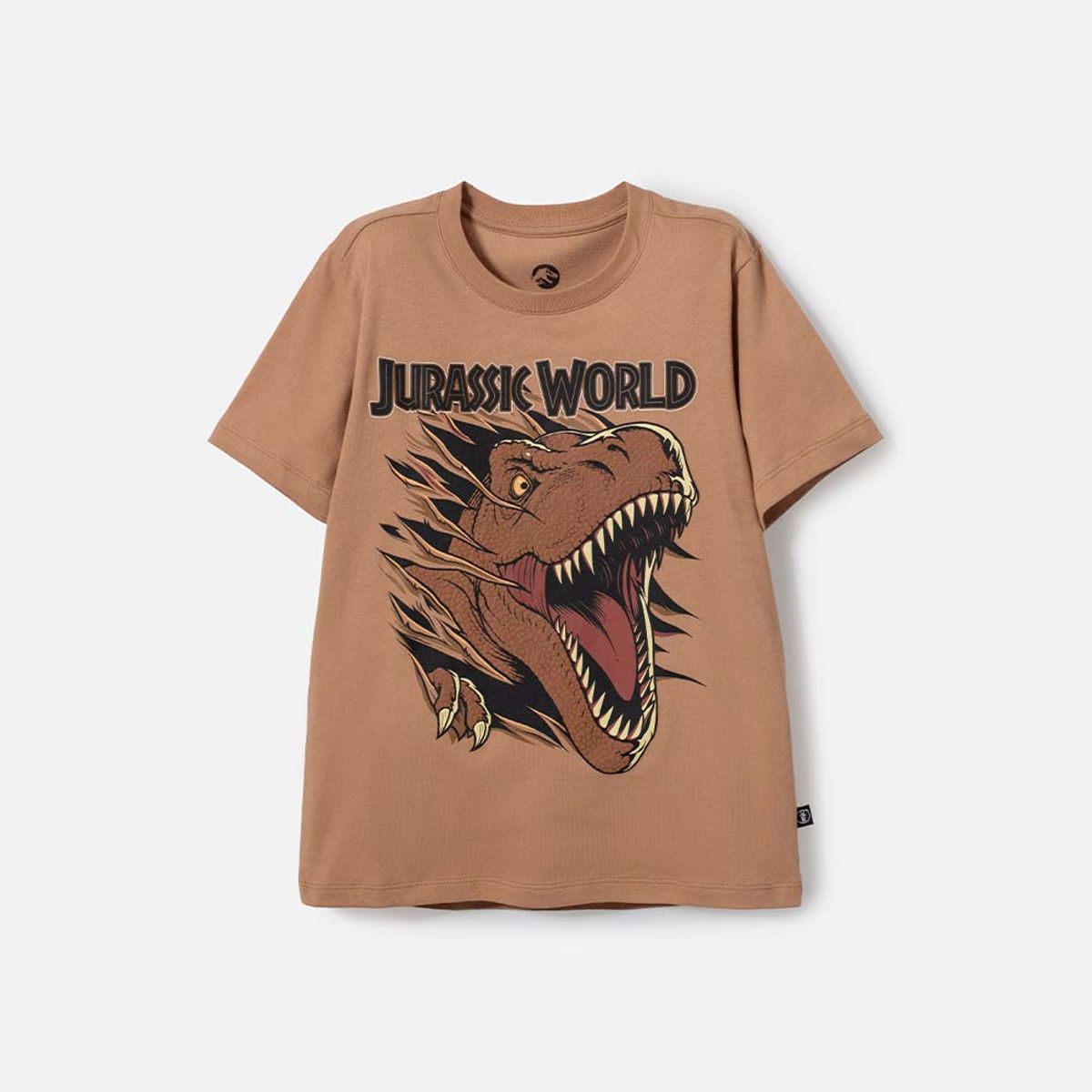 UNIVERSAL - Camiseta de Jurassic World café estampada en frente para niño
