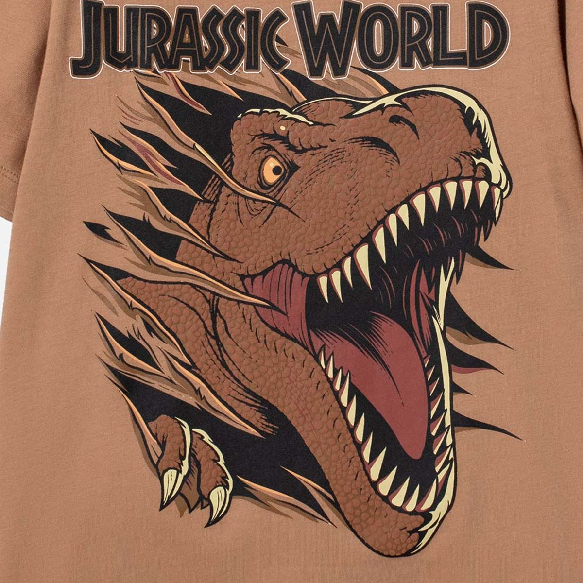 UNIVERSAL - Camiseta de Jurassic World café estampada en frente para niño