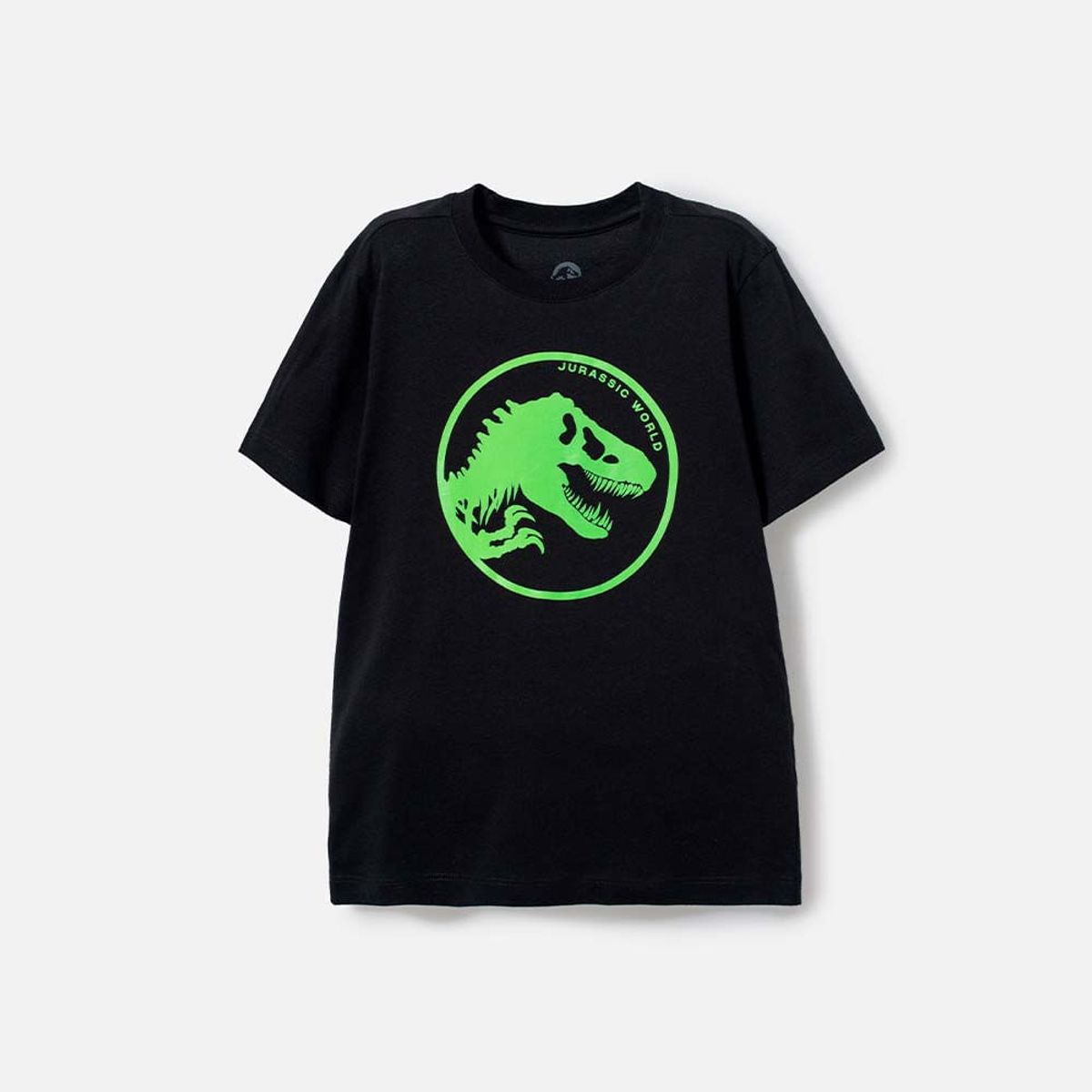 UNIVERSAL - Camiseta de Jurassic World negra manga corta estampada para niño
