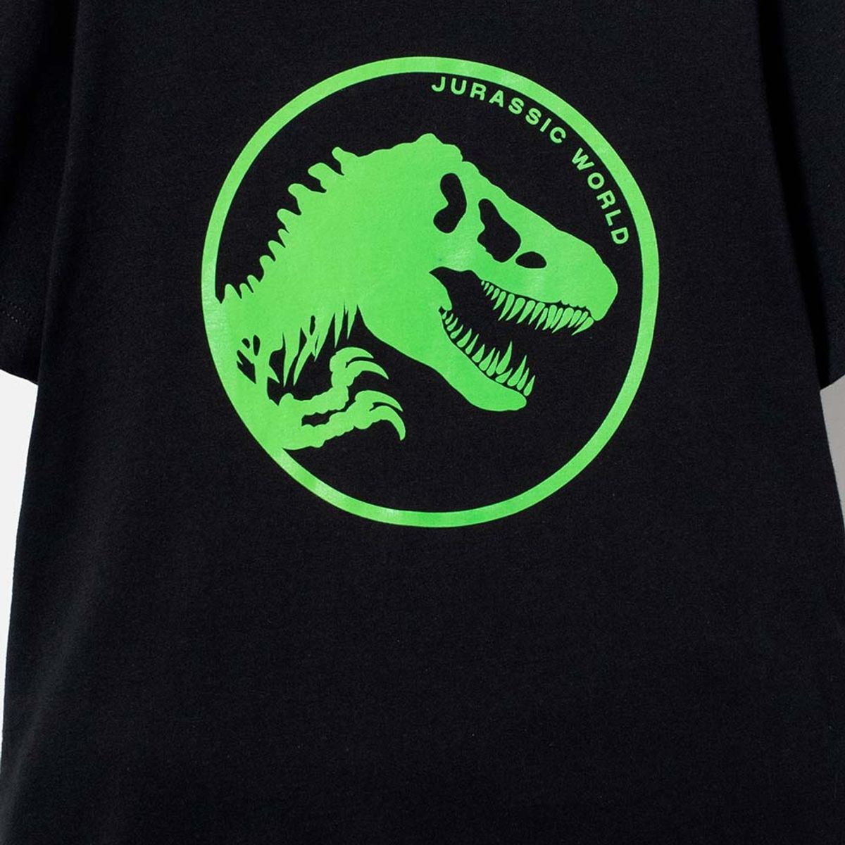 UNIVERSAL - Camiseta de Jurassic World negra manga corta estampada para niño
