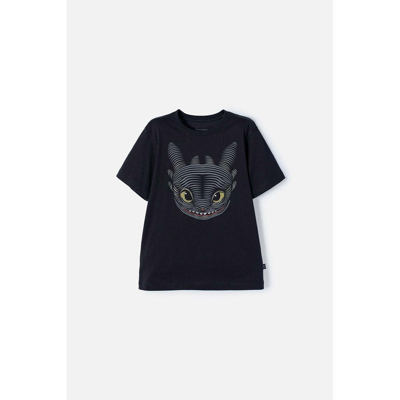 UNIVERSAL - Camiseta Cómo entrenar a tu dragón negra manga corta para niño