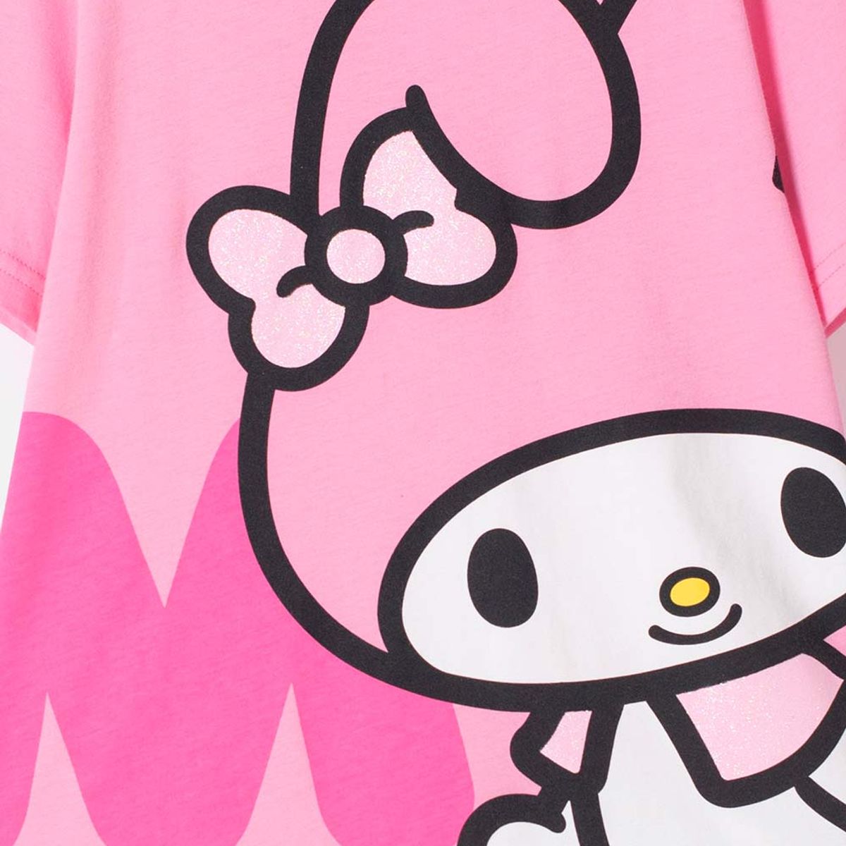 SANRIO - Camiseta de My Melody & Kuromi rosada con estampado en frente para niña