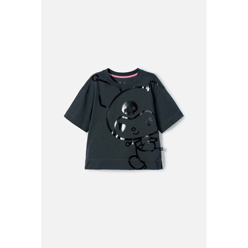SANRIO - Camiseta de My Melody & Kuromi gris manga corta para niña