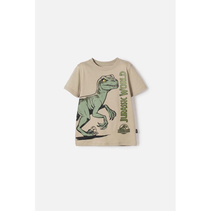 UNIVERSAL - Camiseta de Jurassic World verde estampada en frente para niño 2T a 5T