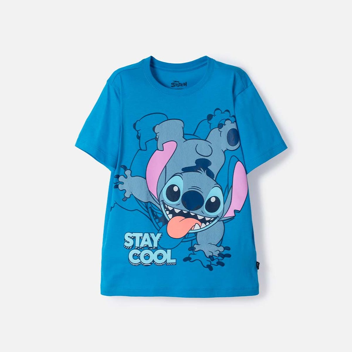 DISNEY - Camiseta de Lilo & Stitch azul estampada en frente para niño