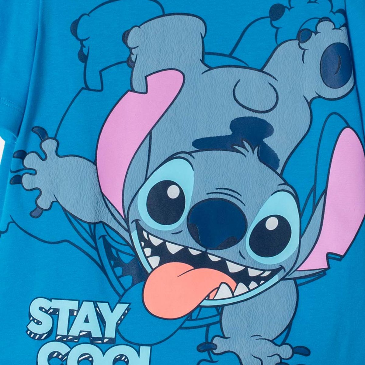 DISNEY - Camiseta de Lilo & Stitch azul estampada en frente para niño