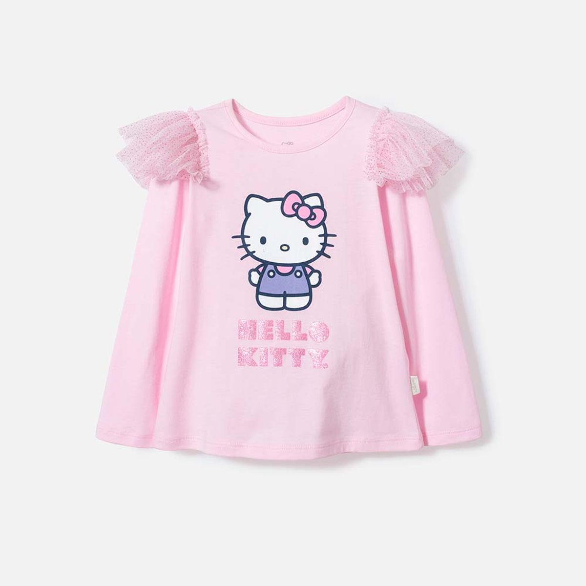 HELLO KITTY - Camiseta de Hello Kitty rosada manga larga para niña 2T a 5T