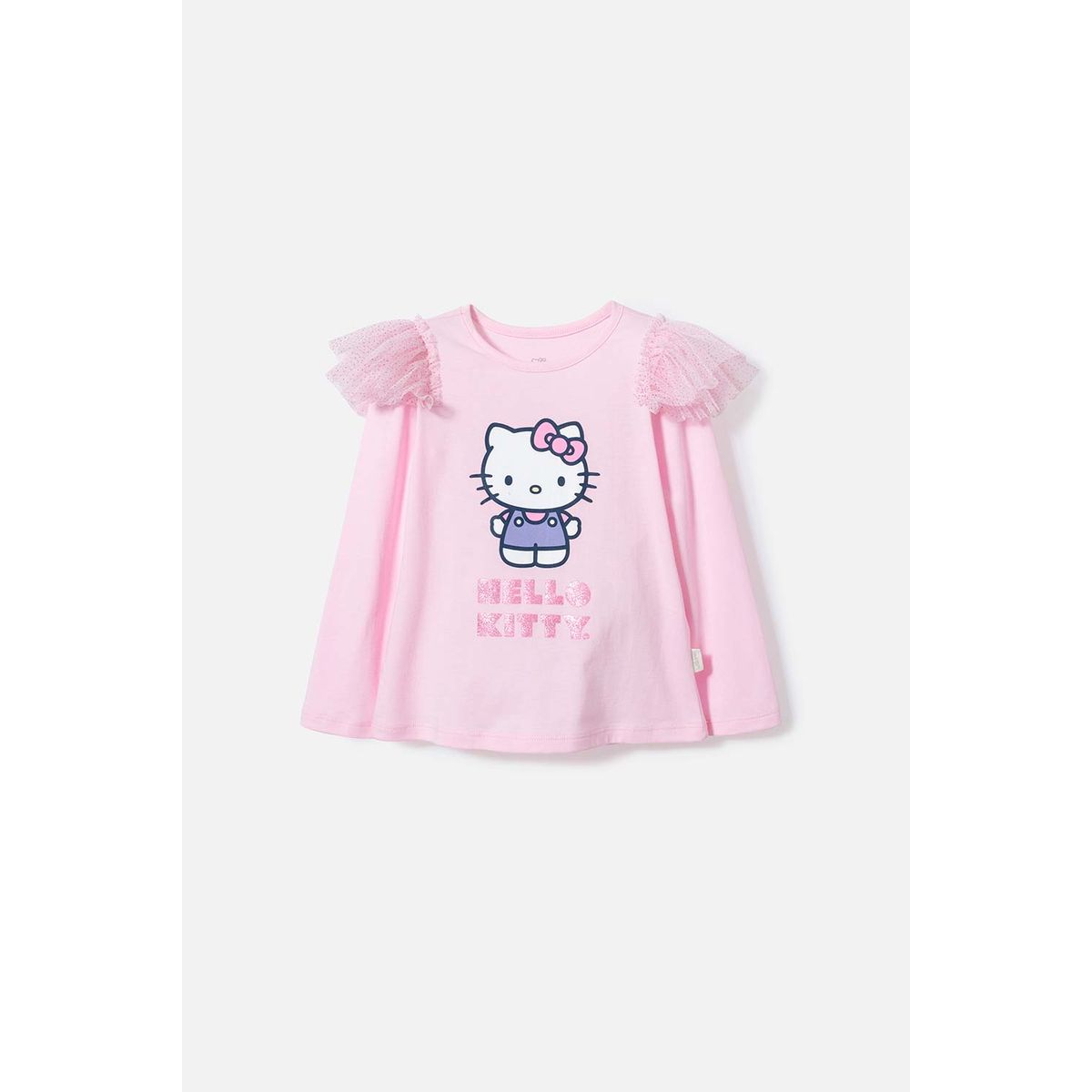 HELLO KITTY - Camiseta de Hello Kitty rosada manga larga para niña 2T a 5T