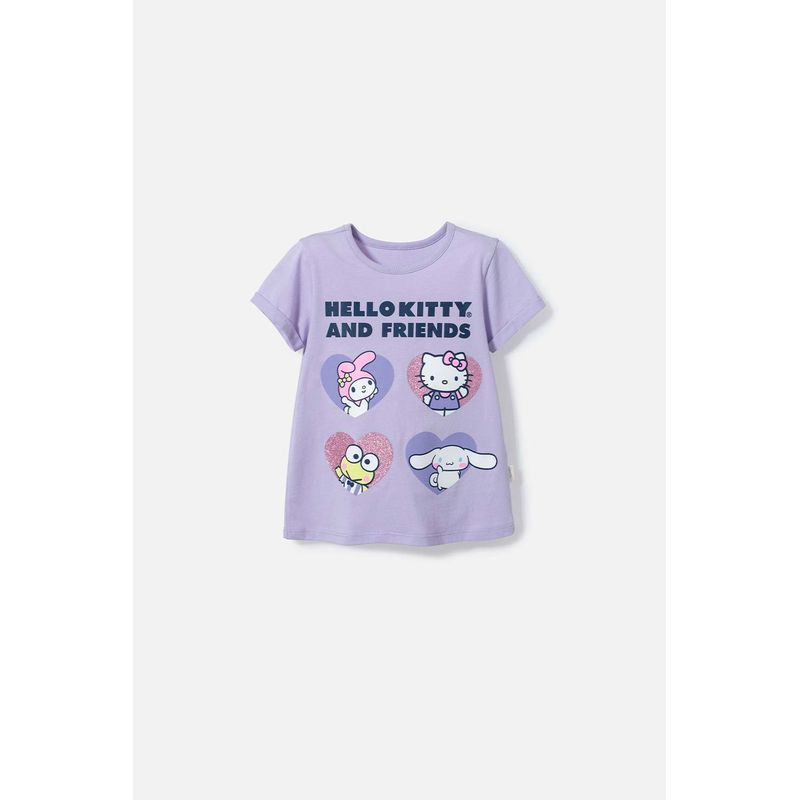 SANRIO - Camiseta de Hello Kitty and Friends lavanda para niña
