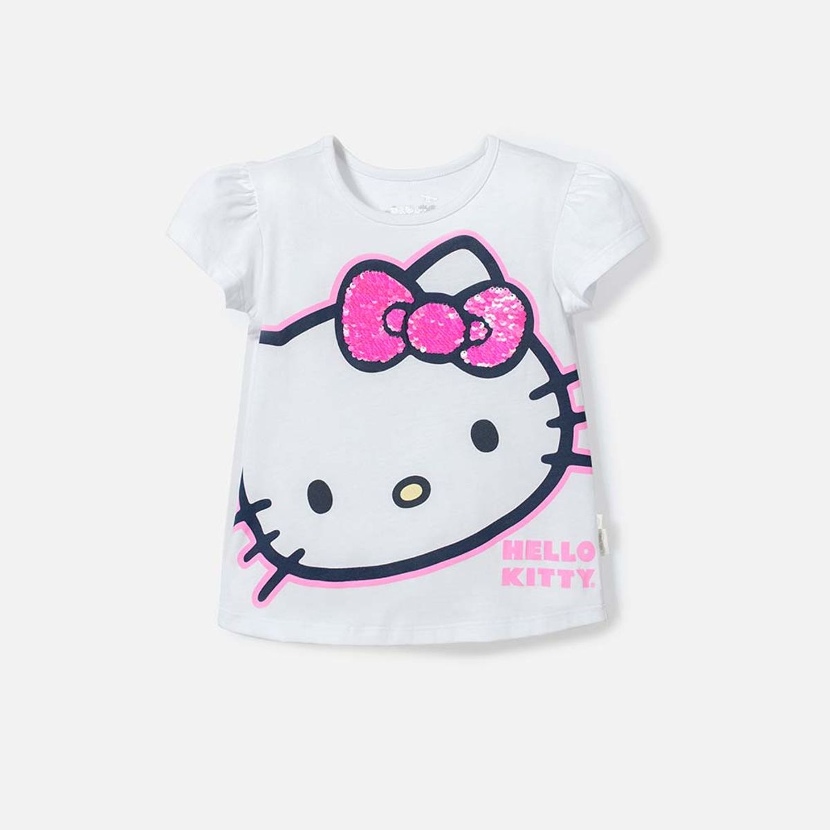 HELLO KITTY - Camiseta de Hello Kitty blanca manga corta para niña 2T a 5T