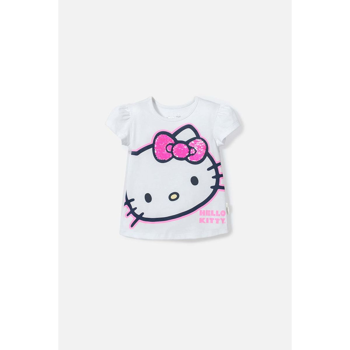 HELLO KITTY - Camiseta de Hello Kitty blanca manga corta para niña 2T a 5T