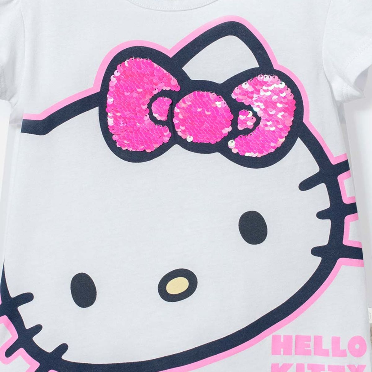 HELLO KITTY - Camiseta de Hello Kitty blanca manga corta para niña 2T a 5T
