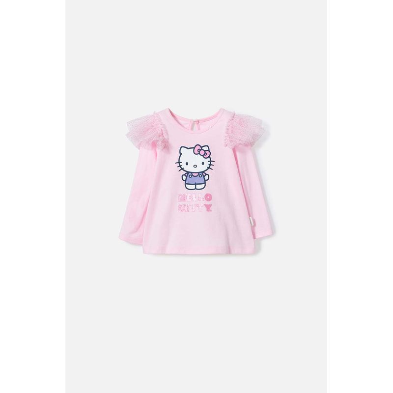 SANRIO - Camiseta de Hello Kitty manga larga rosado para bebé niña