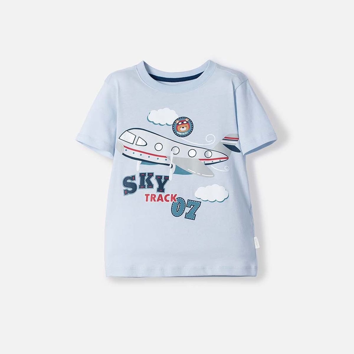 LITTLEMIC - Camiseta LittleMic azul clara manga corta para niño 2T a 5T