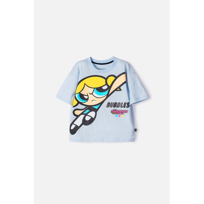 MIC - Camiseta de las chicas Superpoderosas azul para niña