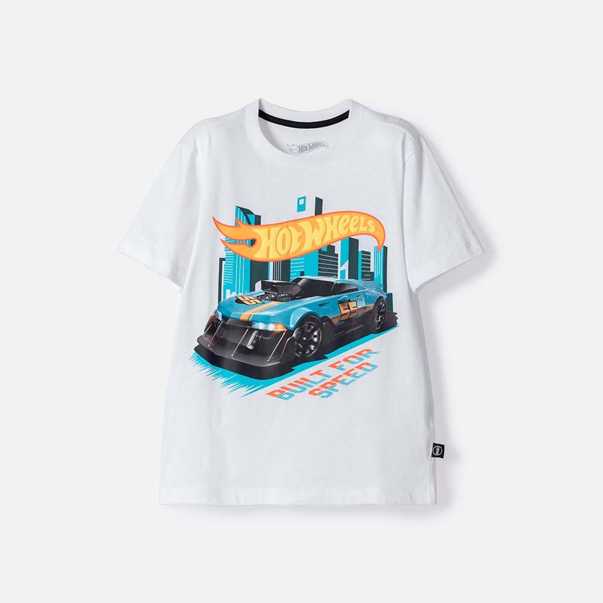 HOT WHEELS - Camiseta de Hot Wheels blanca manga corta para niño