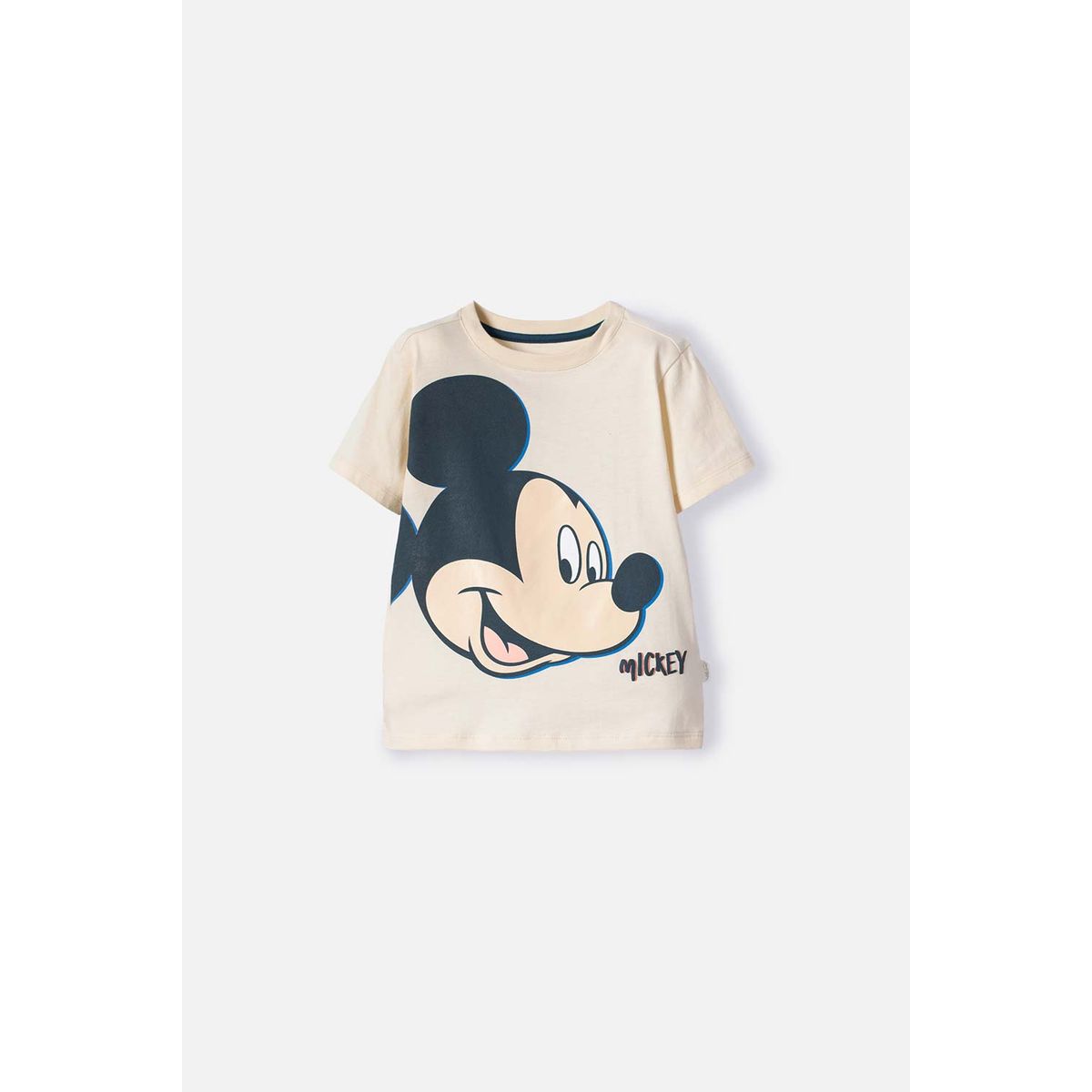 DISNEY - Camiseta de Mickey Mouse marfil oscuro manga larga para niño 2T a 5T