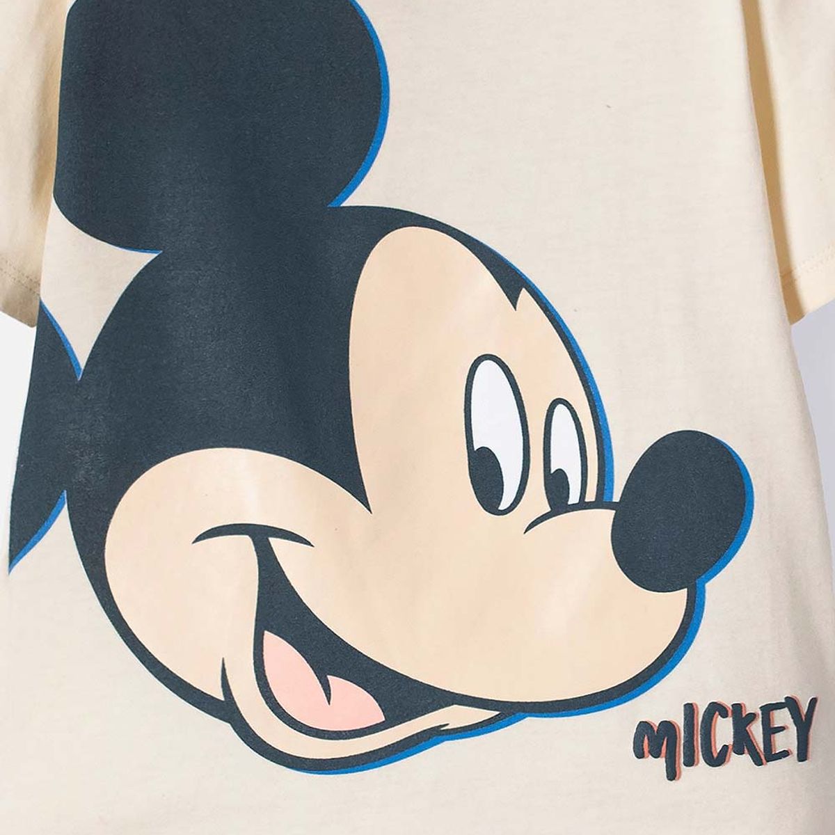 DISNEY - Camiseta de Mickey Mouse marfil oscuro manga larga para niño 2T a 5T