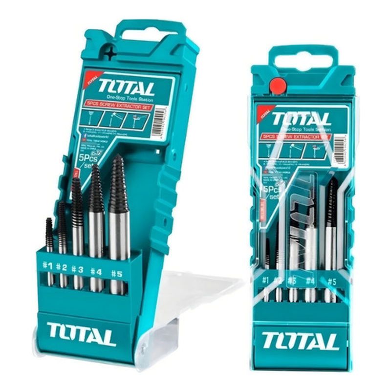 TOTAL - Extractor De Tornillos Industrial Juego X 5 Pzs Total