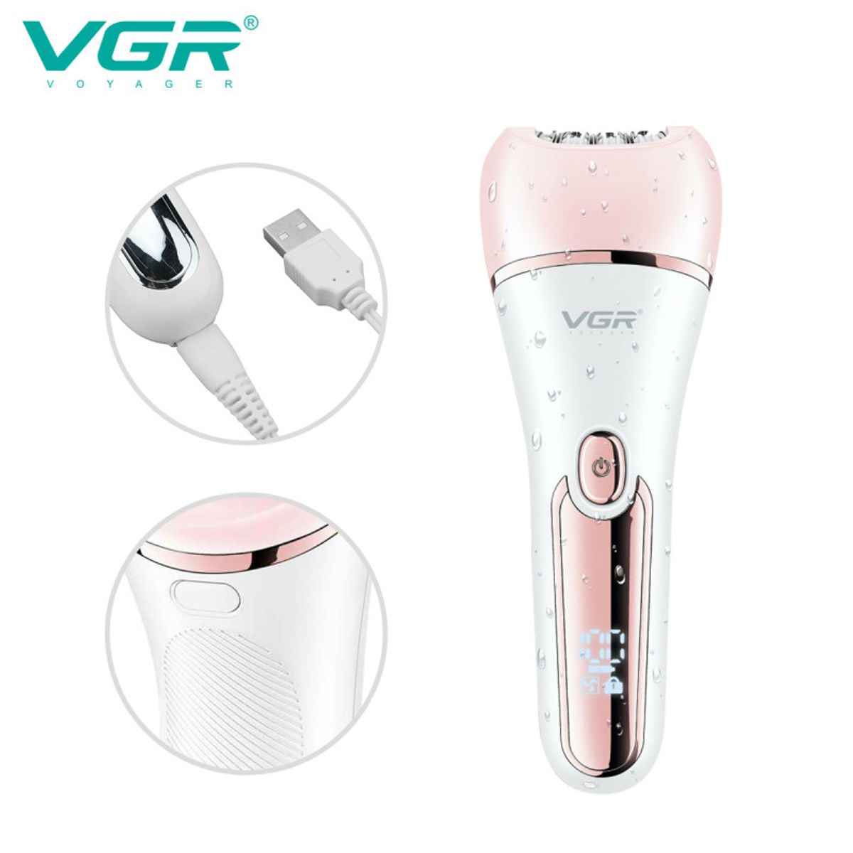 VGR - Depiladora Eléctrica Femenina Lady Care Multifuncional VGR 6 en 1