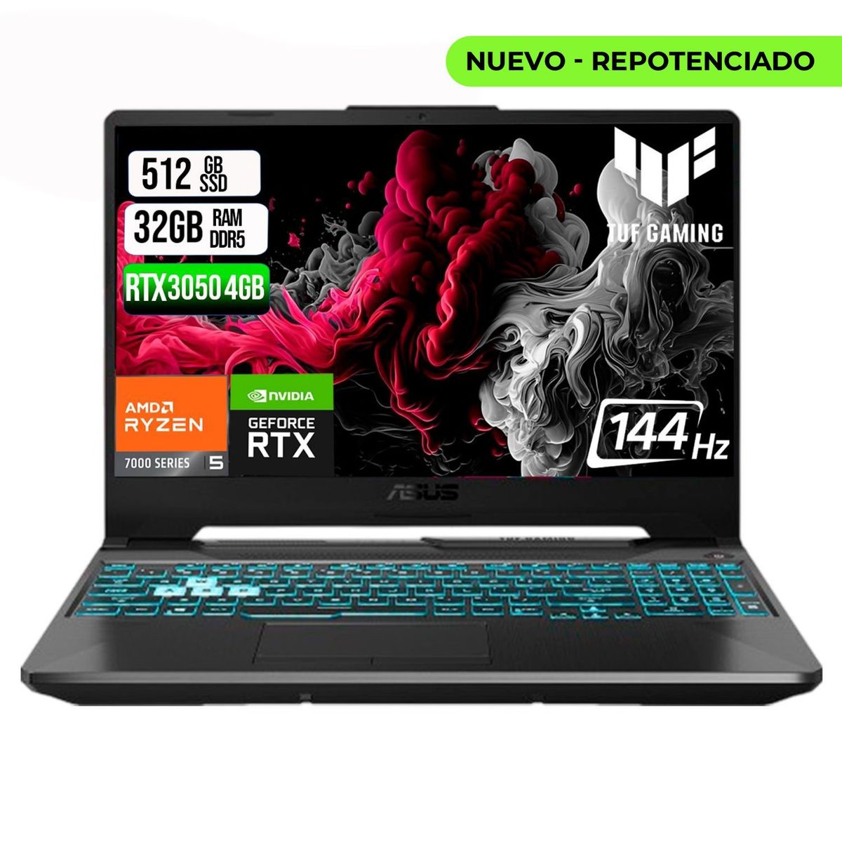 ASUS - ASUS TUF A15 AMD RYZEN 5 7535HS SSD 512GB RAM 32GB DDR5 15,6 FHD RTX 3050 4GB