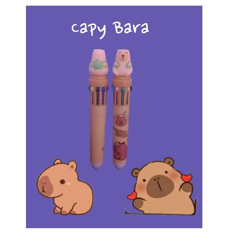 GENERICO - Lapicero Multicolor CapyBara 10 Tintas