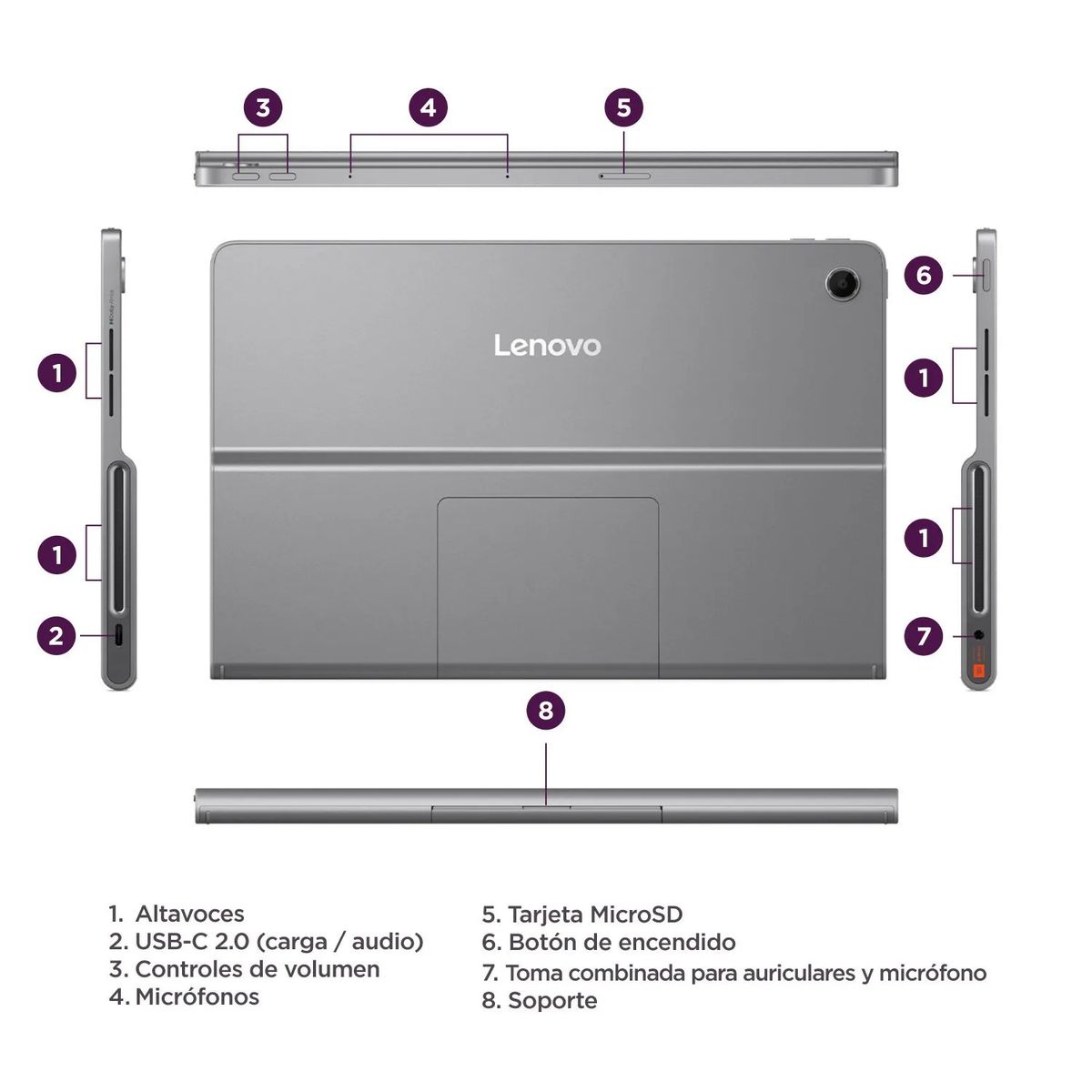 LENOVO - Tablet Lenovo Tab Plus 8GB 256GB + Funda y Auriculares