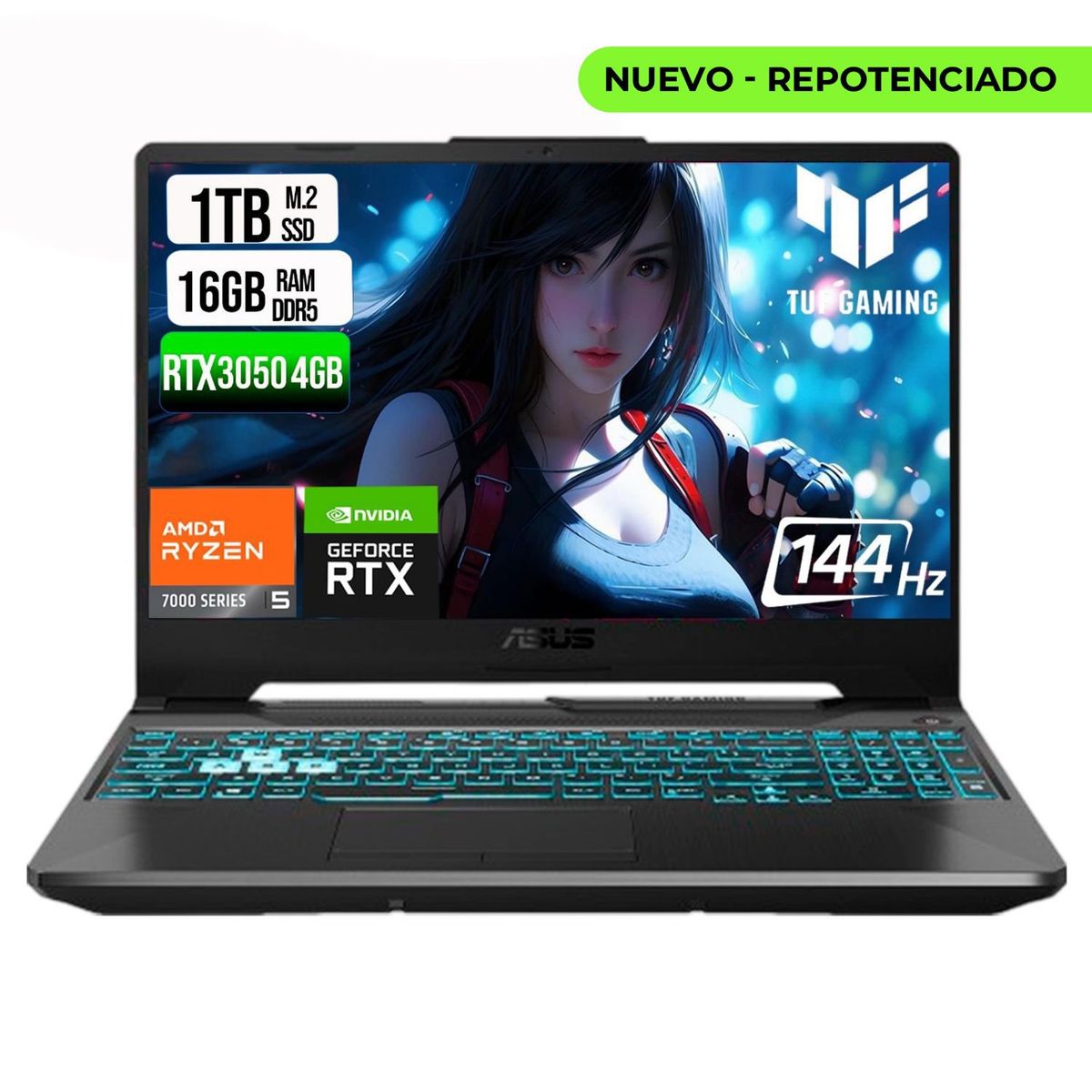 ASUS - ASUS TUF A15 AMD RYZEN 5 7535HS SSD 1TB RAM 16GB DDR5 15,6 FHD RTX 3050 4GB