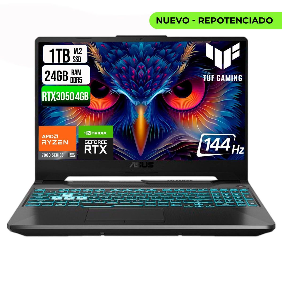 ASUS - ASUS TUF A15 AMD RYZEN 5 7535HS SSD 1TB RAM 24GB DDR5 15,6 FHD RTX 3050 4GB