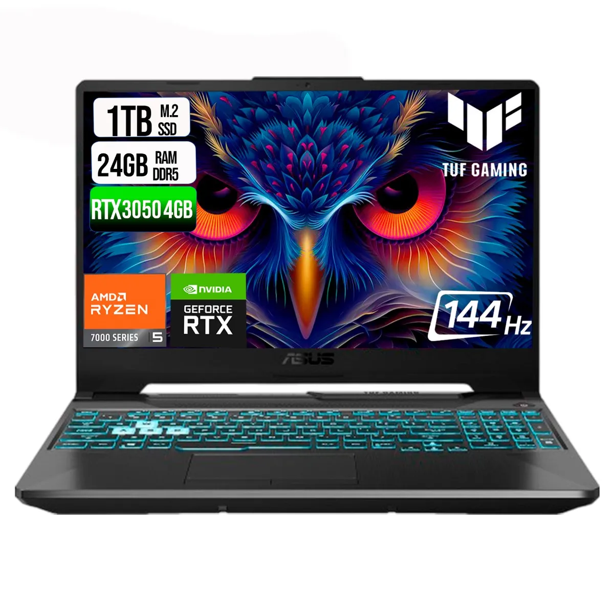 ASUS - ASUS TUF A15 AMD RYZEN 5 7535HS SSD 1TB RAM 24GB DDR5 15,6 FHD RTX 3050 4GB