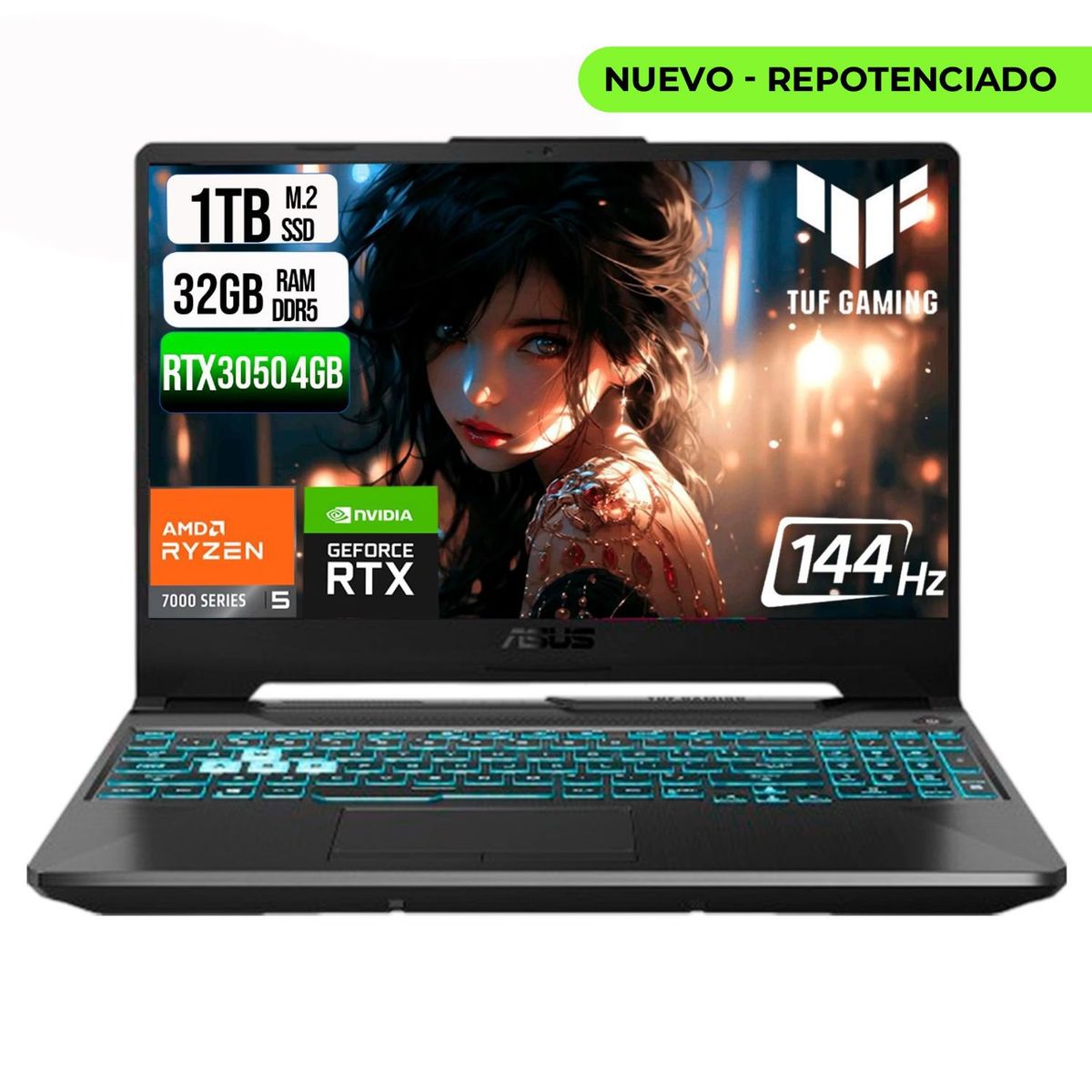 ASUS - ASUS TUF A15 AMD RYZEN 5 7535HS SSD 1TB RAM 32GB DDR5 15,6 FHD RTX 3050 4GB